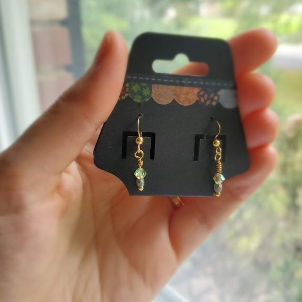 Handmade Bead Earrings. Hypoallergenic Gold Filled Hooks.